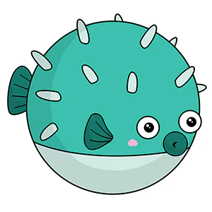 Mini Squishable Teal Pufferfish - Image 4